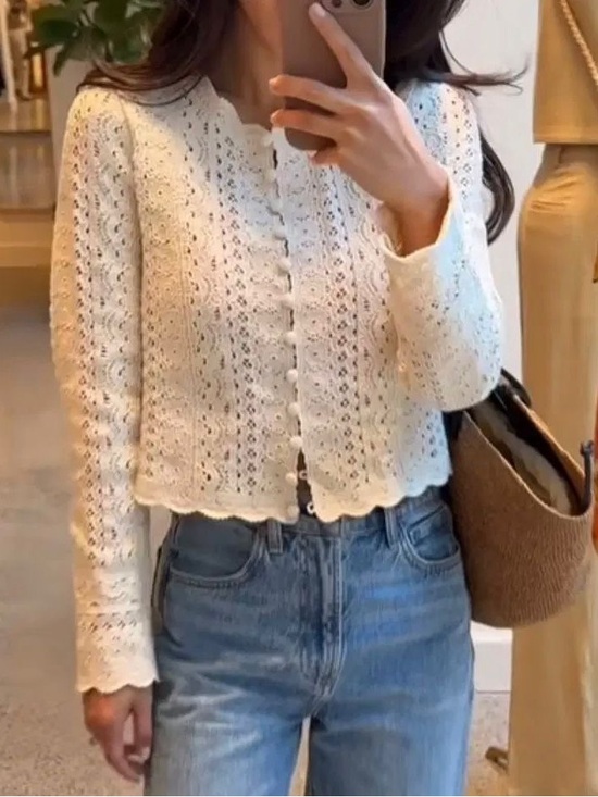 Sezane Sweaters - Sézane Martie Cardigan in Ecru size M